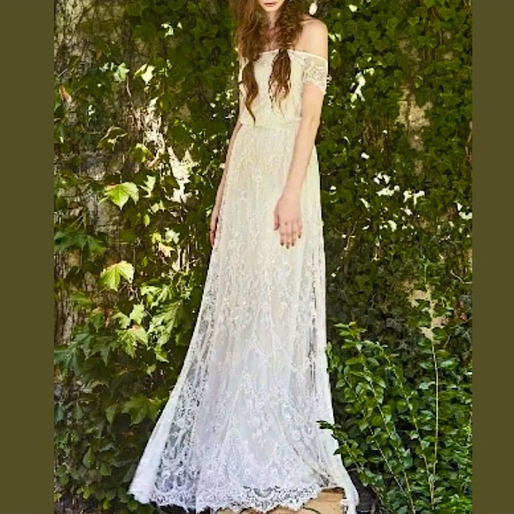 🆕🏷 ALICE + OLIVIA Lace Long Maxi Dress Gown Sz 4 - Picture 3 of 7